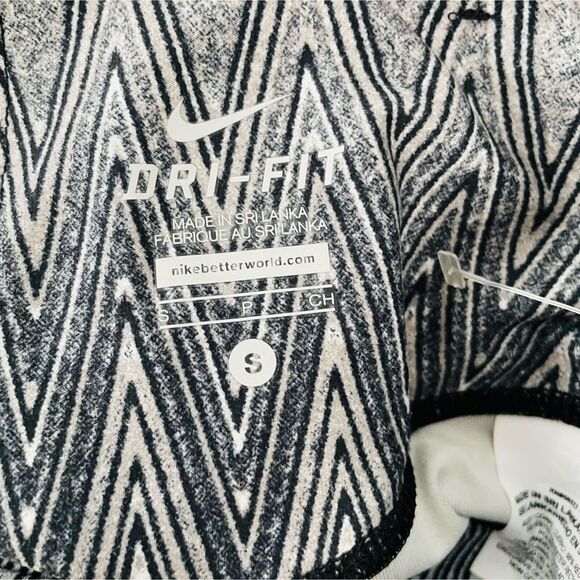 NIKE Womens Blue,White Design Chevron Athletic Leggings Size: S - Picture 2 of 7